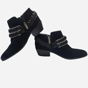 Sam Edelman Black Suede Posey Ankle Booties - size 7m